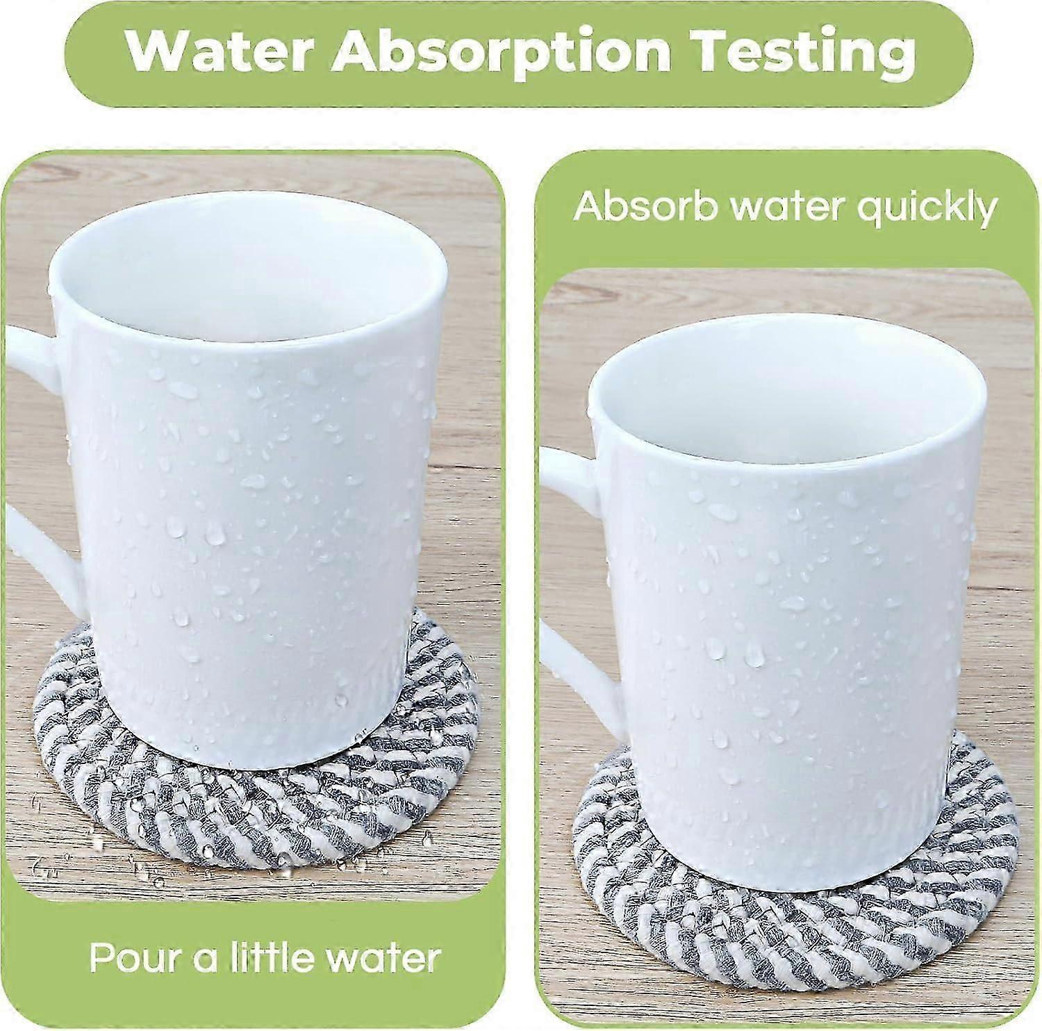 8pcs Absorbent Boho Drink Coasters for Coffee Table Gray V1263-JX-5415