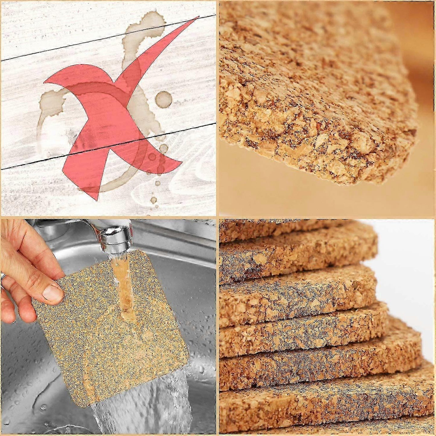 20pcs Round Cork Drink Coasters for Glasses V1263-JX-5419