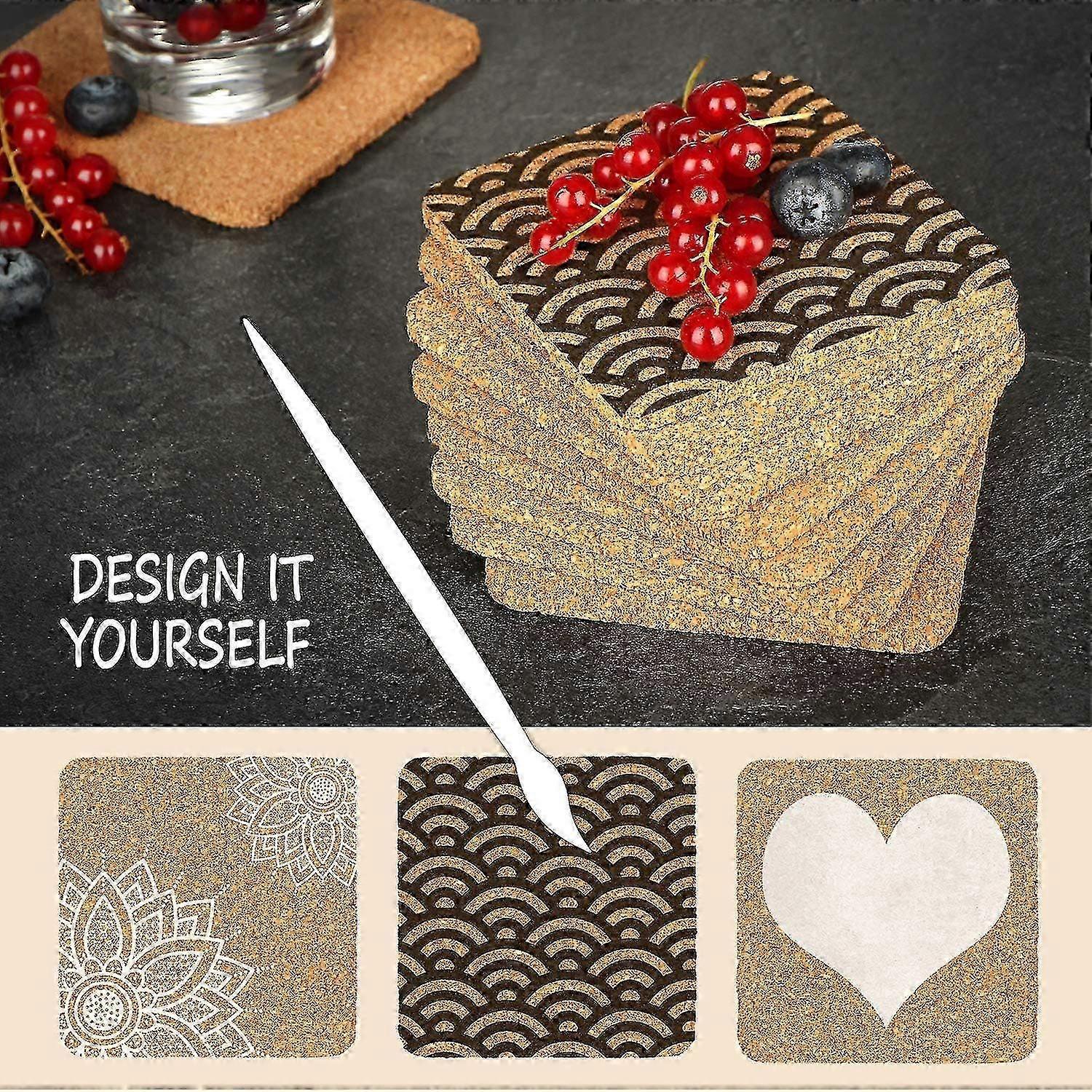 20pcs Round Cork Drink Coasters for Glasses V1263-JX-5419