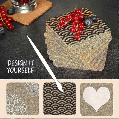 20pcs Round Cork Drink Coasters for Glasses V1263-JX-5419