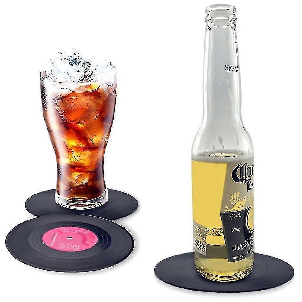 6pcs Retro Vinyl Record Drink Coasters Set V1263-JX-5423