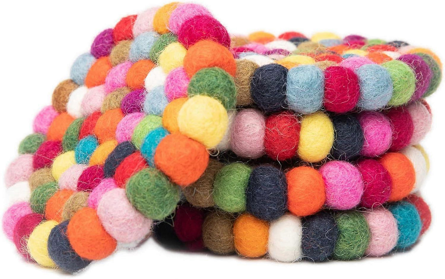 5pcs Felt Ball Round Drink Coasters Set V1263-JX-5425