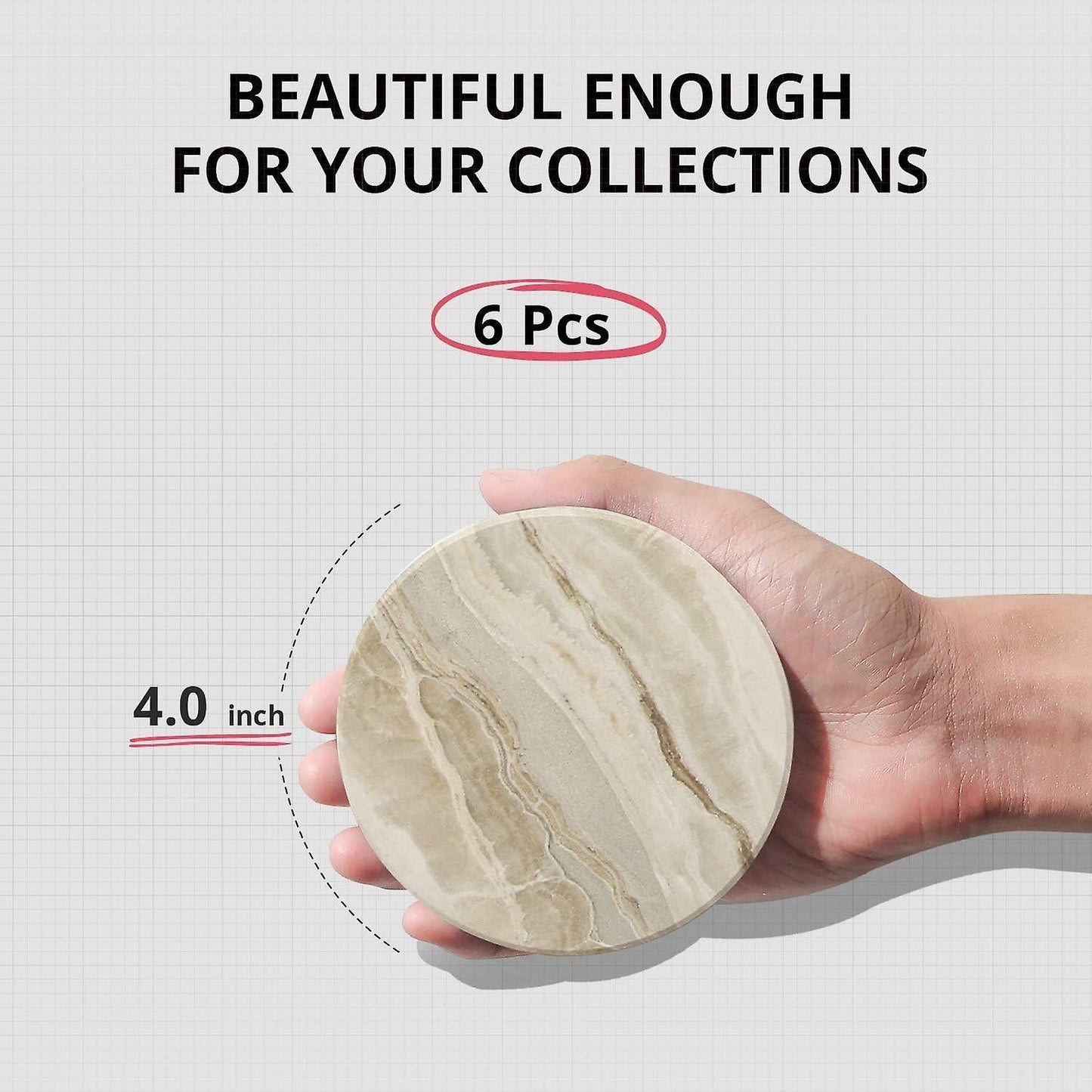 Marble Absorbent Drink Coasters Table Protection V1263-JX-5426