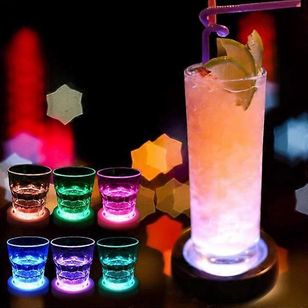 4pcs LED Drink Coasters with Light Sensor for Bar Party V1263-JX-5428