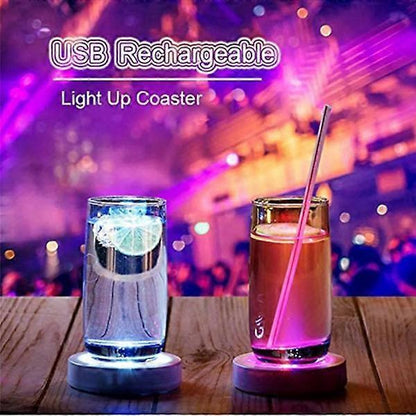 4pcs LED Drink Coasters with Light Sensor for Bar Party V1263-JX-5428