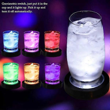 4pcs LED Drink Coasters with Light Sensor for Bar Party V1263-JX-5428