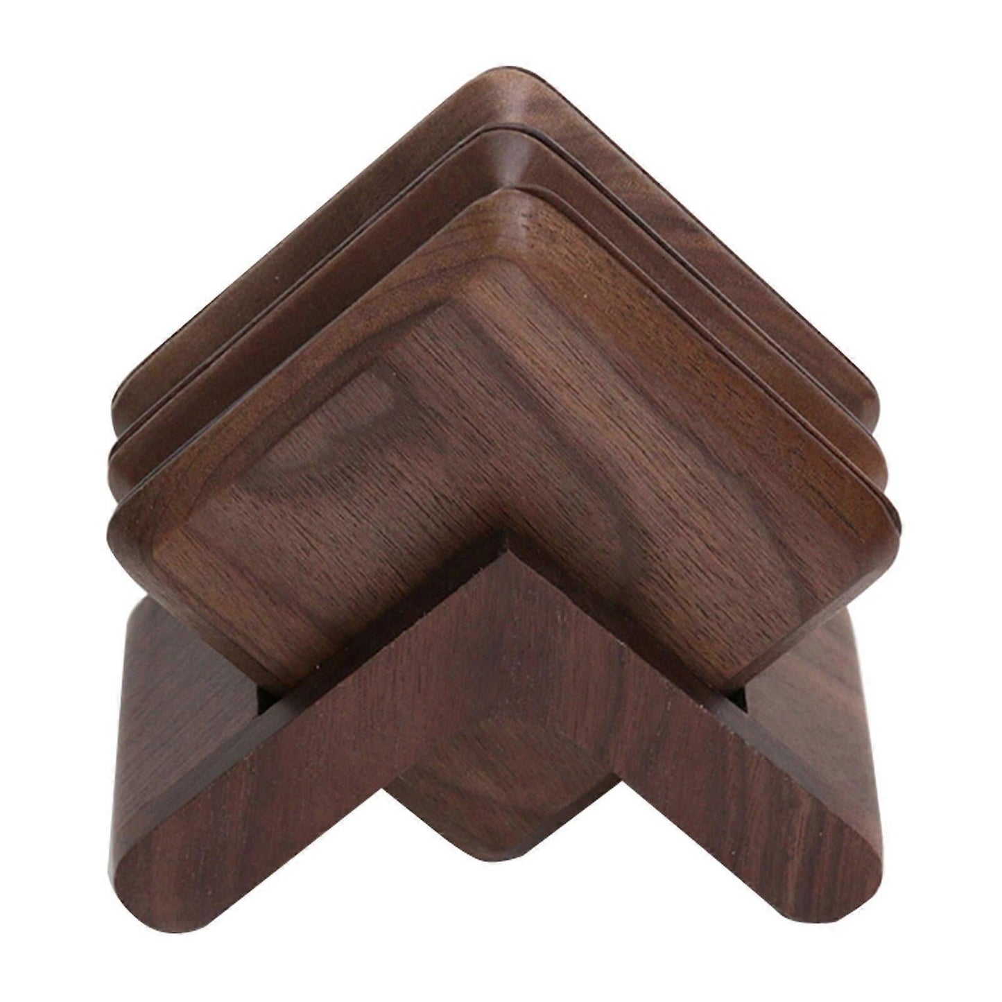 6pcs Wooden Drink Coasters with Holder for Kitchen Cafe V1263-JX-5429