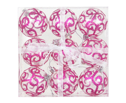 9Pcs Xmas Tree Balls for Home-Purple V1263-JX-543