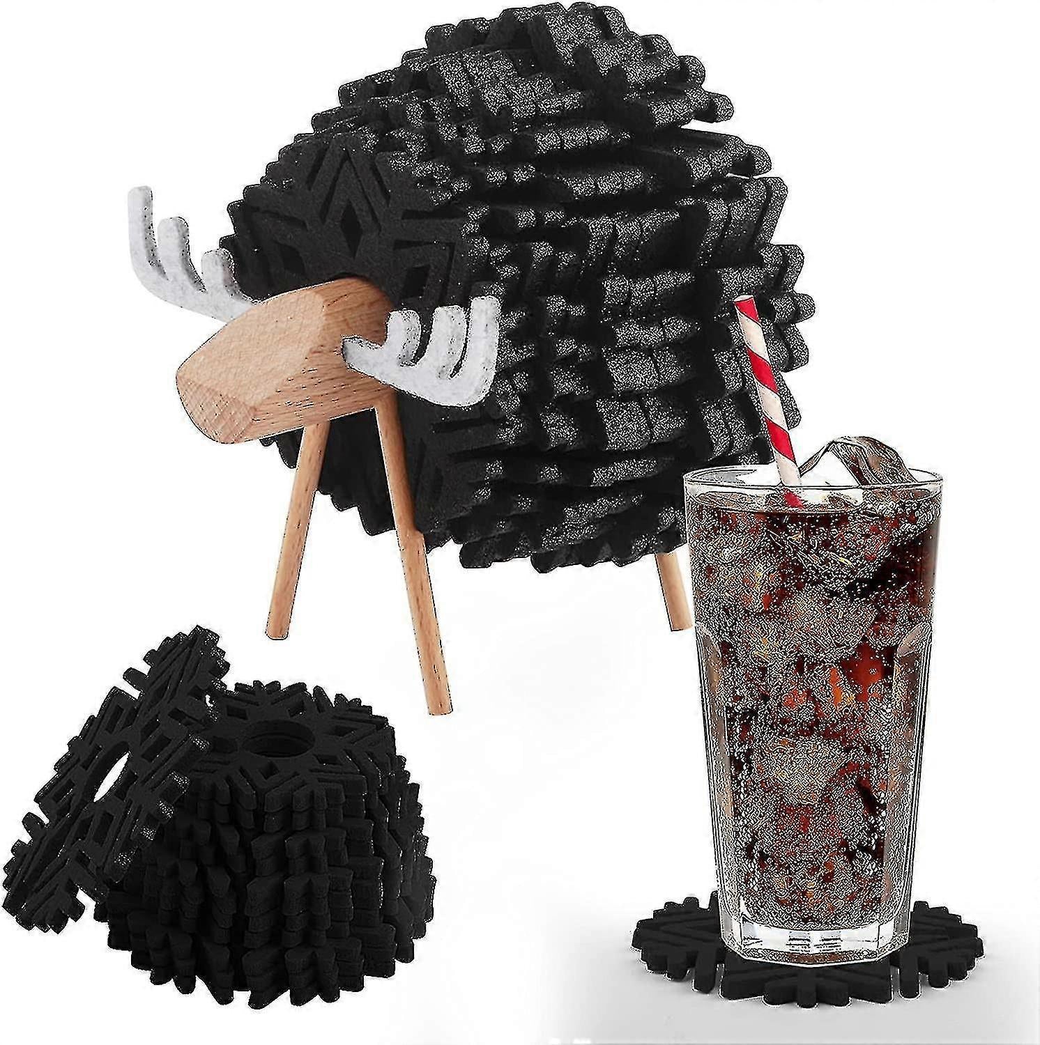 Felt Drink Coasters Non-Slip Washable Heat Resistant V1263-JX-5434