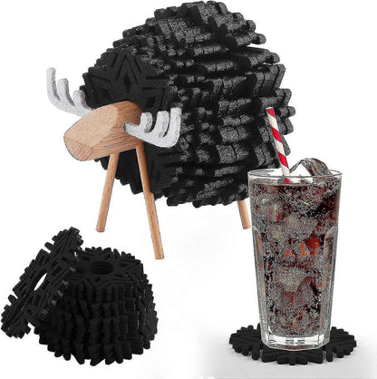 Felt Drink Coasters Non-Slip Washable Heat Resistant V1263-JX-5434