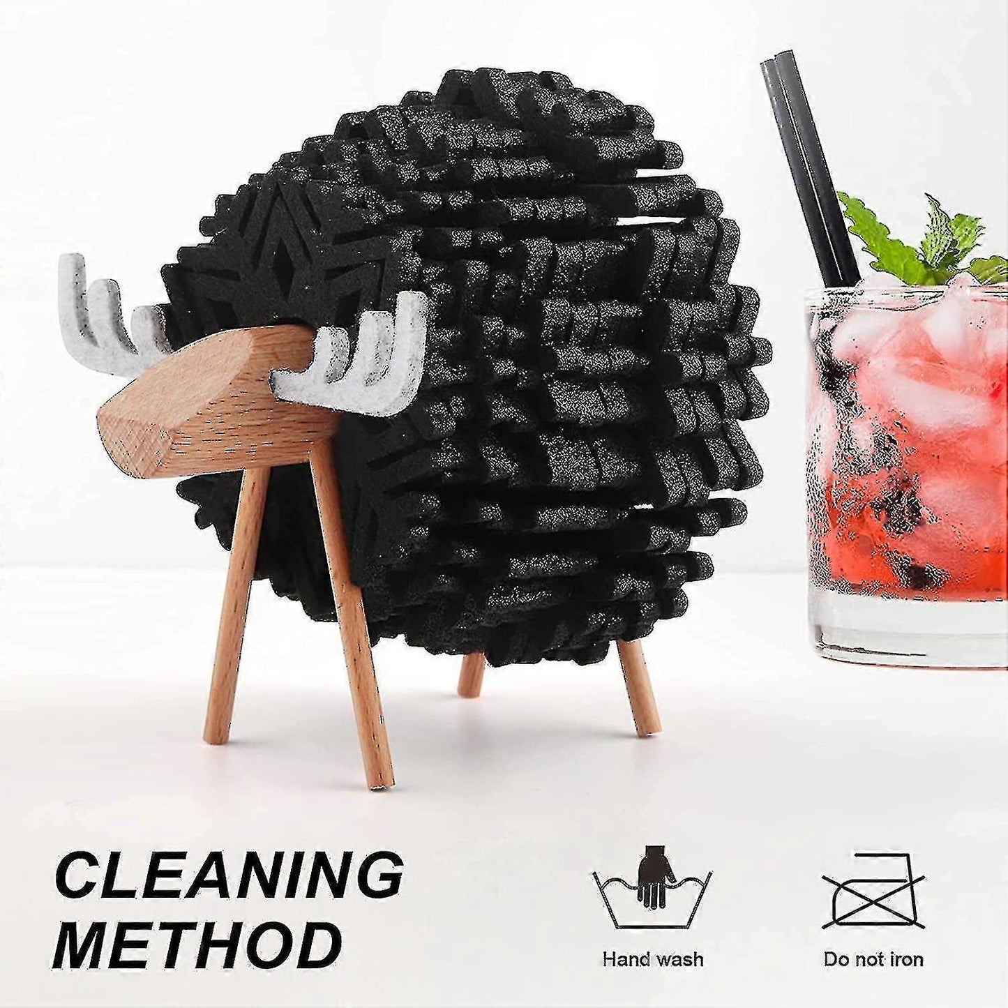Felt Drink Coasters Non-Slip Washable Heat Resistant V1263-JX-5434