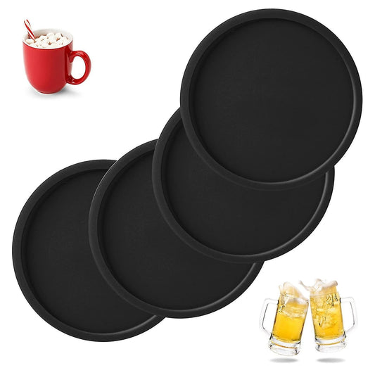 4pcs Silicone Drink Coasters Non-Slip Cup Mats for Hot Cold Drinks Coffee V1263-JX-5436