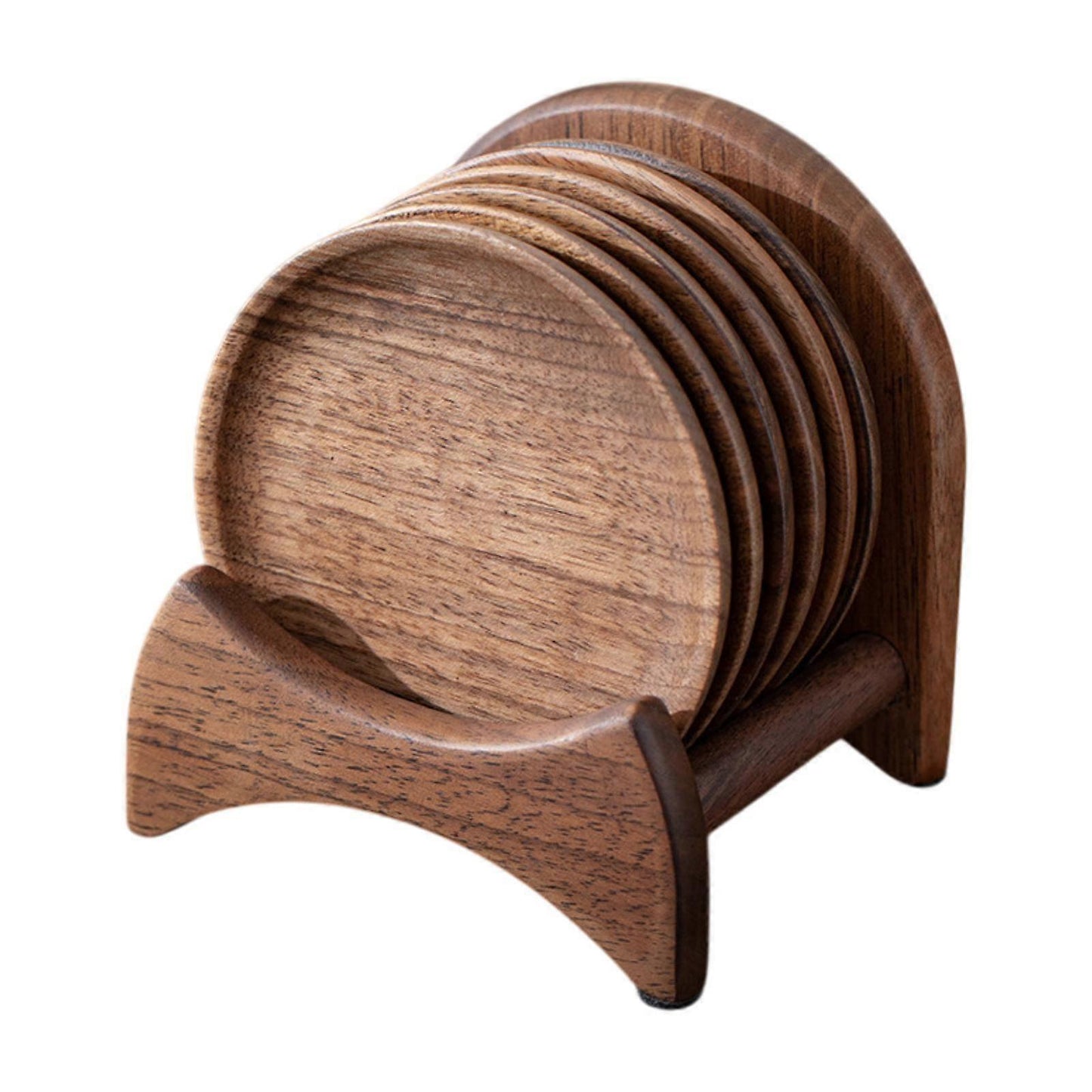 6pcs Wooden Drink Coasters with Holder for Household Freezer Fridge V1263-JX-5437