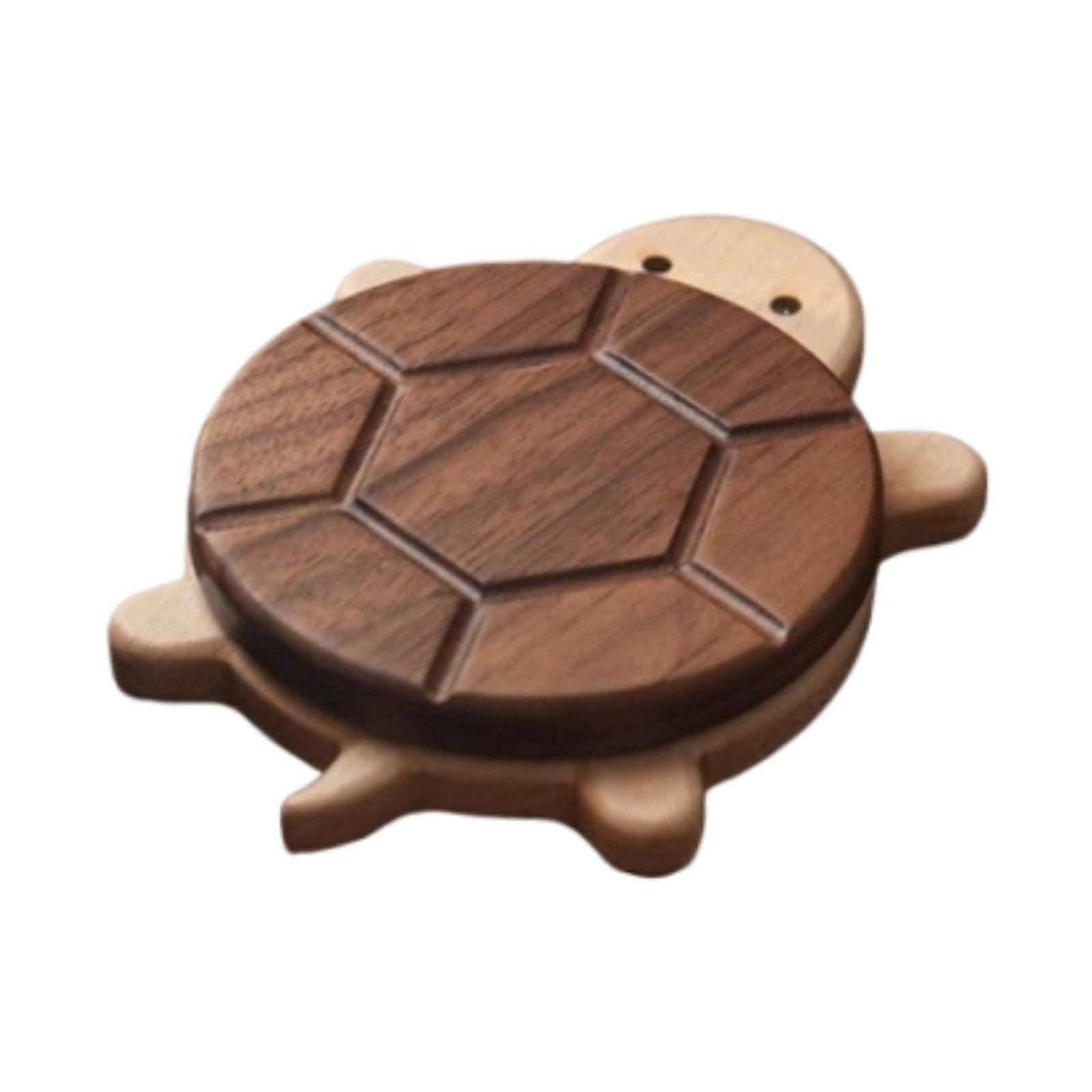 Wooden Cartoon Turtle Drink Coaster for Desktop Accessories V1263-JX-5439