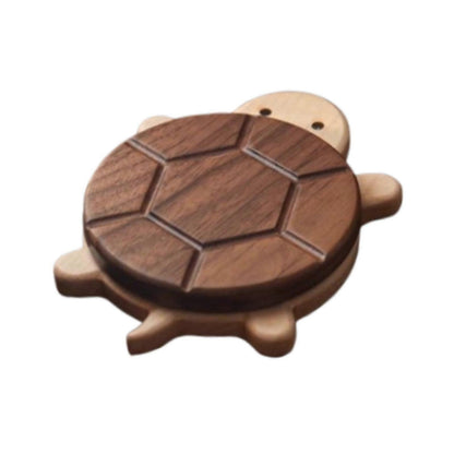 Wooden Cartoon Turtle Drink Coaster for Desktop Accessories V1263-JX-5439