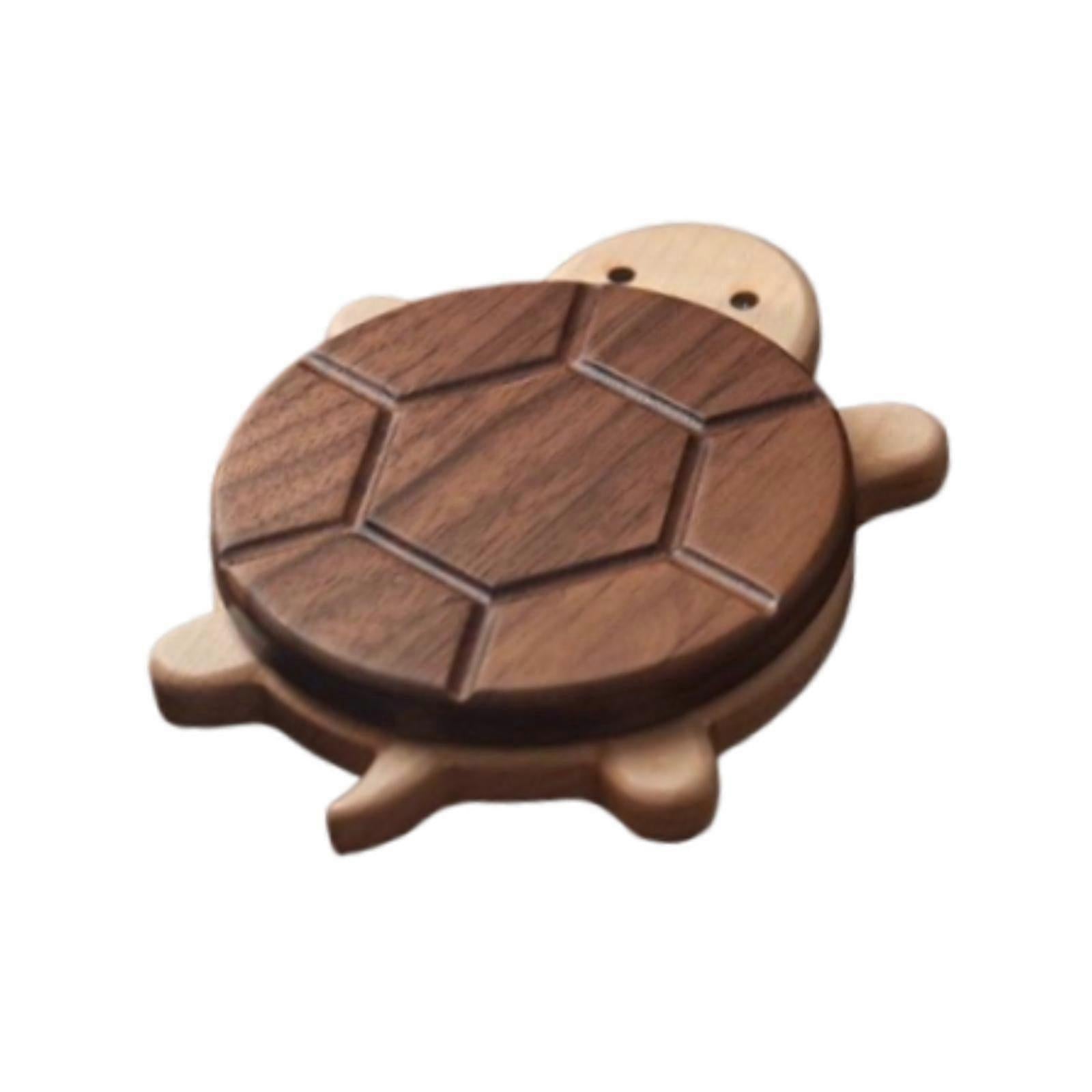 Wooden Cartoon Turtle Drink Coaster for Desktop Accessories V1263-JX-5439