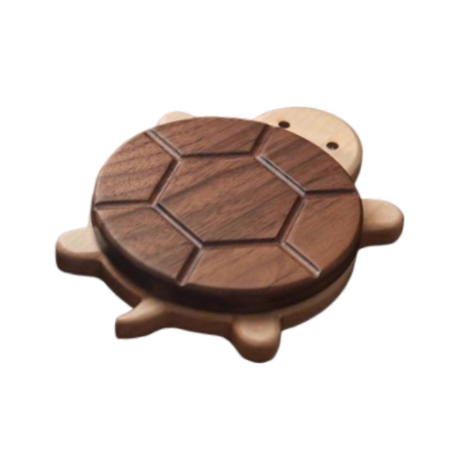 Wooden Cartoon Turtle Drink Coaster for Desktop Accessories V1263-JX-5439