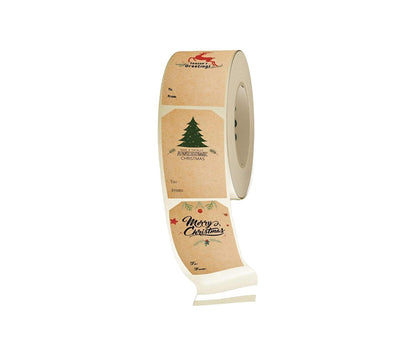300Pcs/Roll Christmas Gift Sticker-Cowhide Color V1263-JX-544