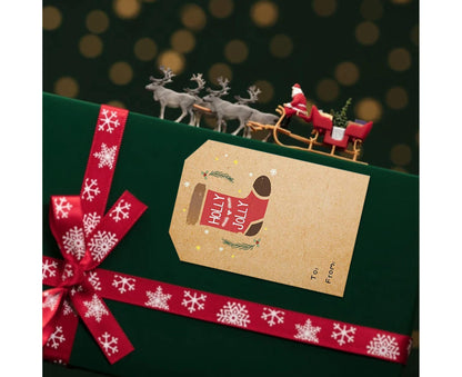 300Pcs/Roll Christmas Gift Sticker-Cowhide Color V1263-JX-544