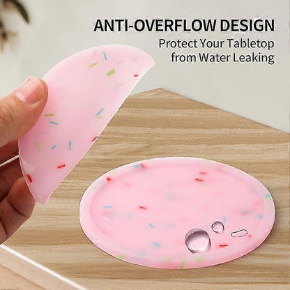 8pcs Glow in Dark Silicone Drink Coasters Non-Slip Tabletop Protection V1263-JX-5441