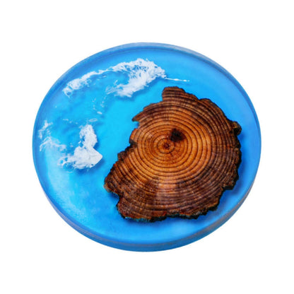 6pcs Wooden Epoxy Resin Drink Coasters Modern Style V1263-JX-5445
