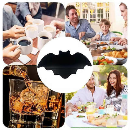 Halloween Bat Shaped Drink Coasters Non-Slip Tableware Mats V1263-JX-5453