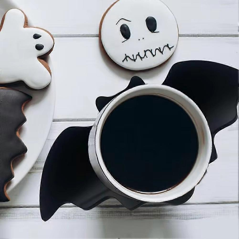 Halloween Bat Shaped Drink Coasters Non-Slip Tableware Mats V1263-JX-5453