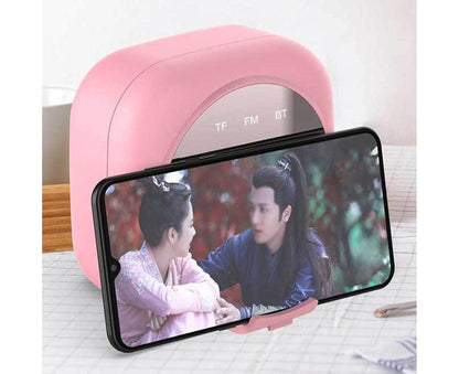 Q12 Bluetooth-compatible 5.0 Multifunctional Alarm Clock Subwoofer Speaker Support TF Card - White V1263-JX-546