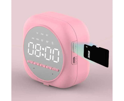 Q12 Bluetooth-compatible 5.0 Multifunctional Alarm Clock Subwoofer Speaker Support TF Card - White V1263-JX-546