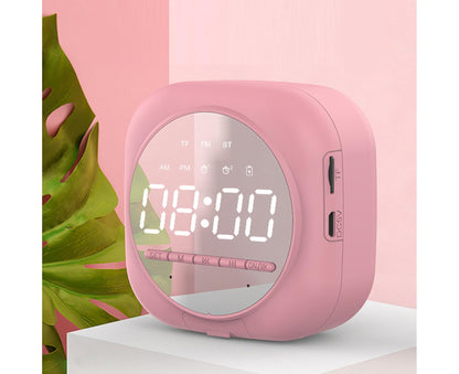 Q12 Bluetooth-compatible 5.0 Multifunctional Alarm Clock Subwoofer Speaker Support TF Card - White V1263-JX-546