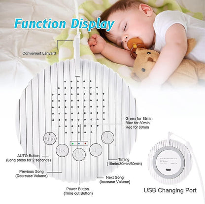 Portable White Noise Machine Babies Travel Sleep Soother with Soundtracks V1263-JX-5460