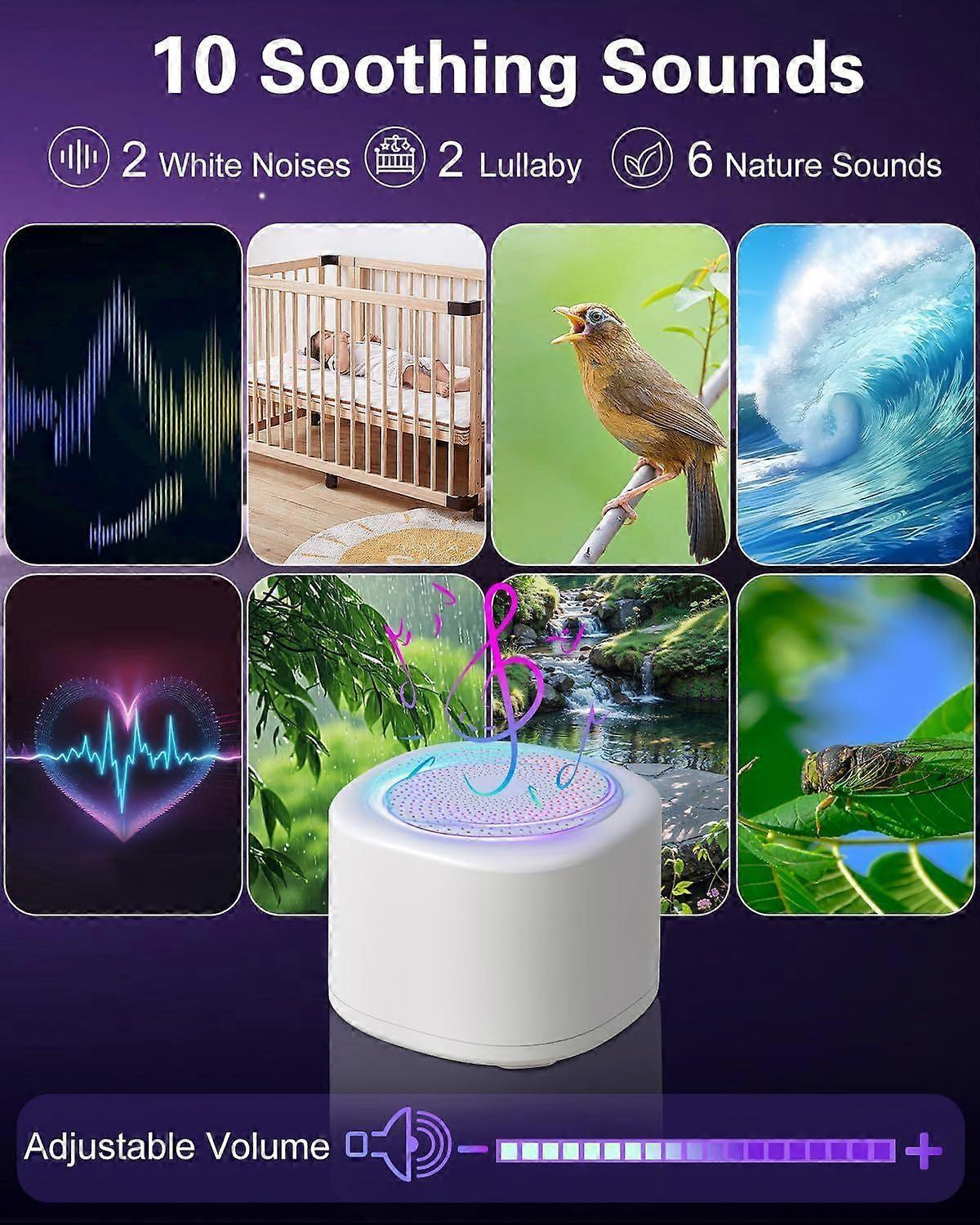 Latest Model Portable White Noise Machine Babies Adult Sleep Sound Device V1263-JX-5473