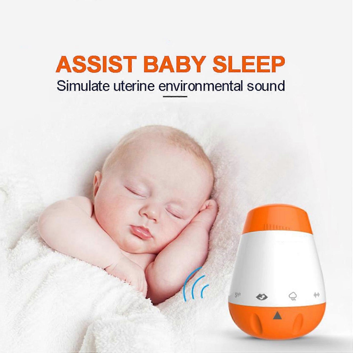 Smart Babies White Noise Machine with Voice Sensor Rechargeable Sleep Soother V1263-JX-5475