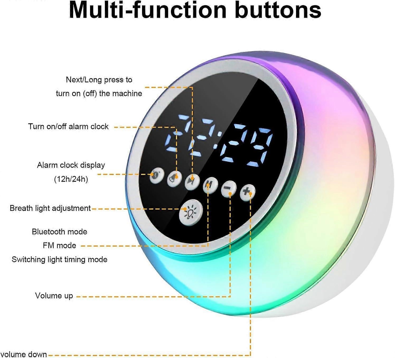 White Noise Machine Sleep Sound Device with Color Changing Lamp V1263-JX-5481