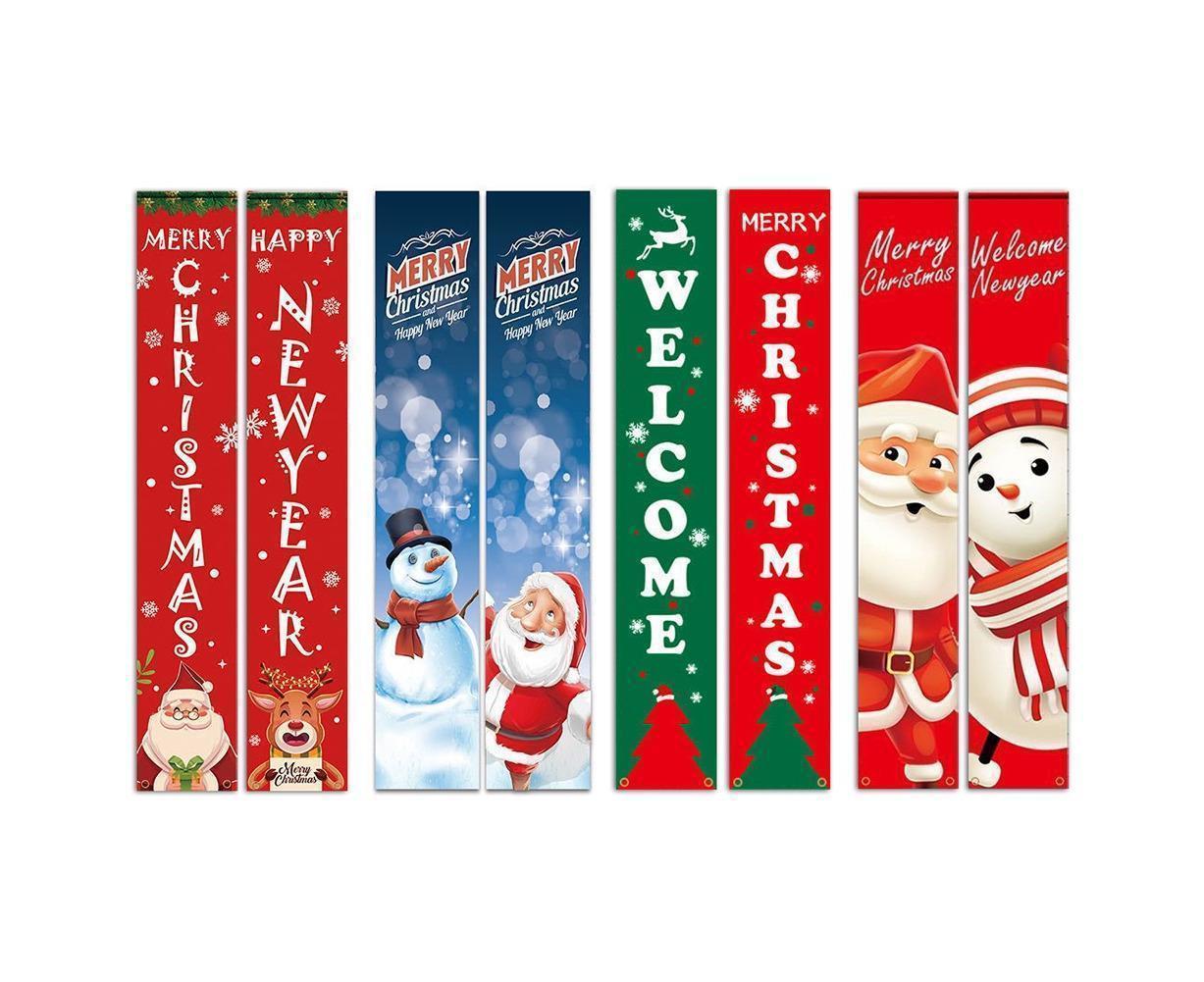 2Pcs/Set Door Hanging Banners Couplets Home Decor Ornaments for Christmas Party-1# V1263-JX-549
