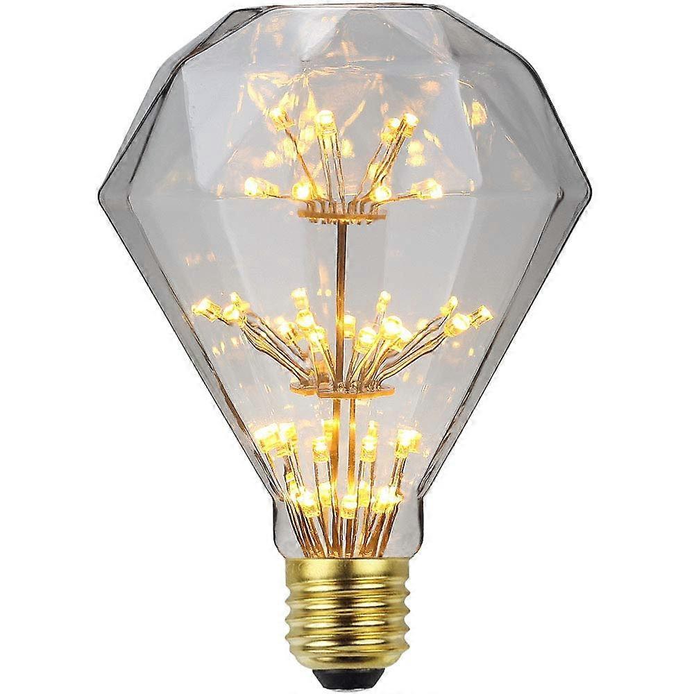 LED Vintage RGB Fireworks Light Bulb Glass E27 G95 Diamond V1263-JX-5498