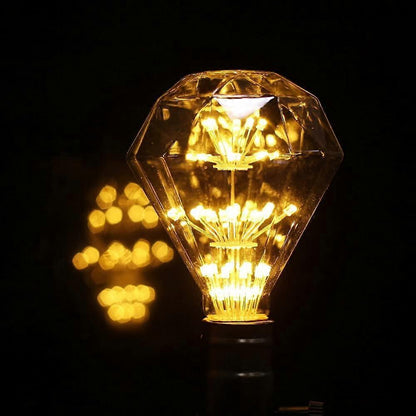 LED Vintage RGB Fireworks Light Bulb Glass E27 G95 Diamond V1263-JX-5498