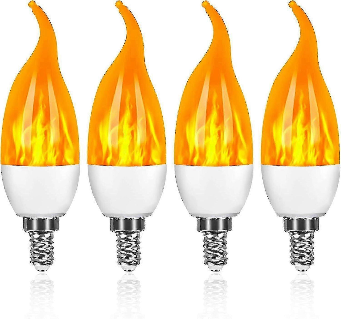 4 Pack E14 LED Flame Effect Bulbs 3 Modes Decorative Lights V1263-JX-5504