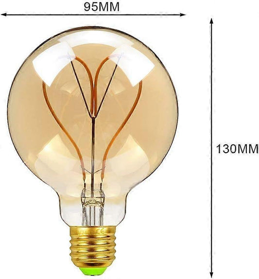 Vintage Edison G95 LED Bulb 4W Dimmable Warm Decorative E27 Heart Shape V1263-JX-5505