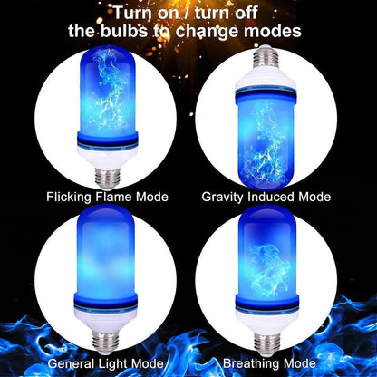 2pcs LED Flame Effect Bulbs 4 Modes E26 Gravity Sensor Flickering Lights V1263-JX-5507