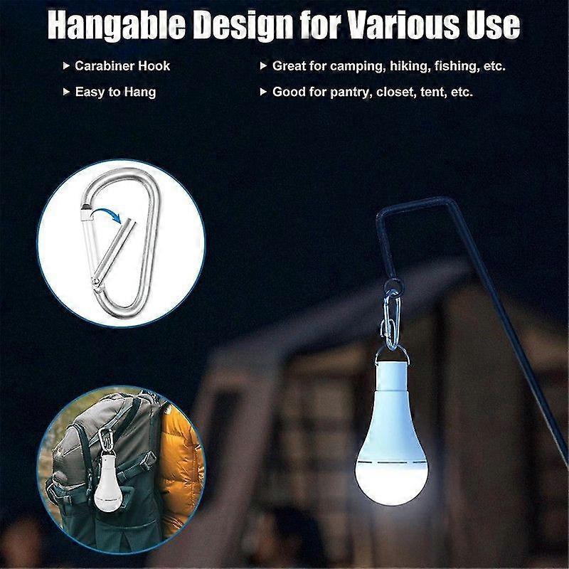 2pcs USB Rechargeable LED Bulbs Battery Backup Emergency Hanging Lights V1263-JX-5509
