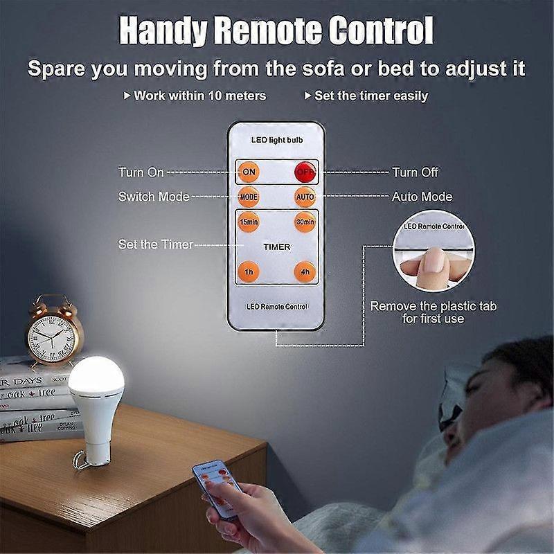 2pcs USB Rechargeable LED Bulbs Battery Backup Emergency Hanging Lights V1263-JX-5509