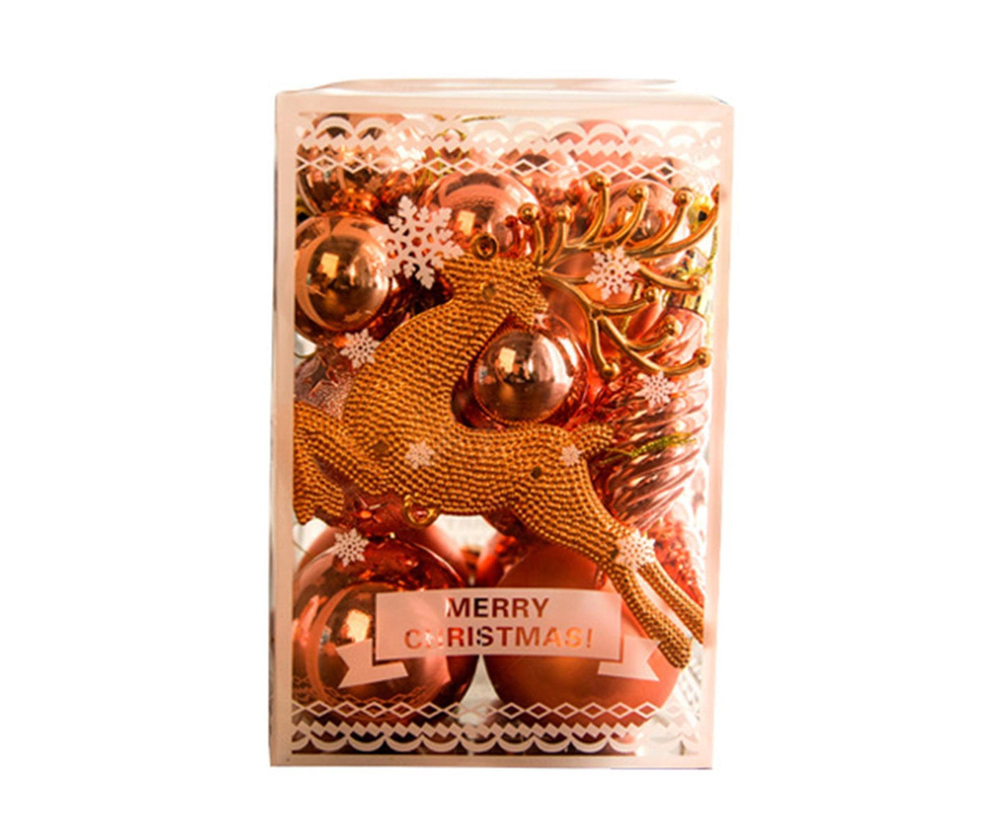 30Pcs Xmas Tree Balls Party Supplies-Rose Gold V1263-JX-551