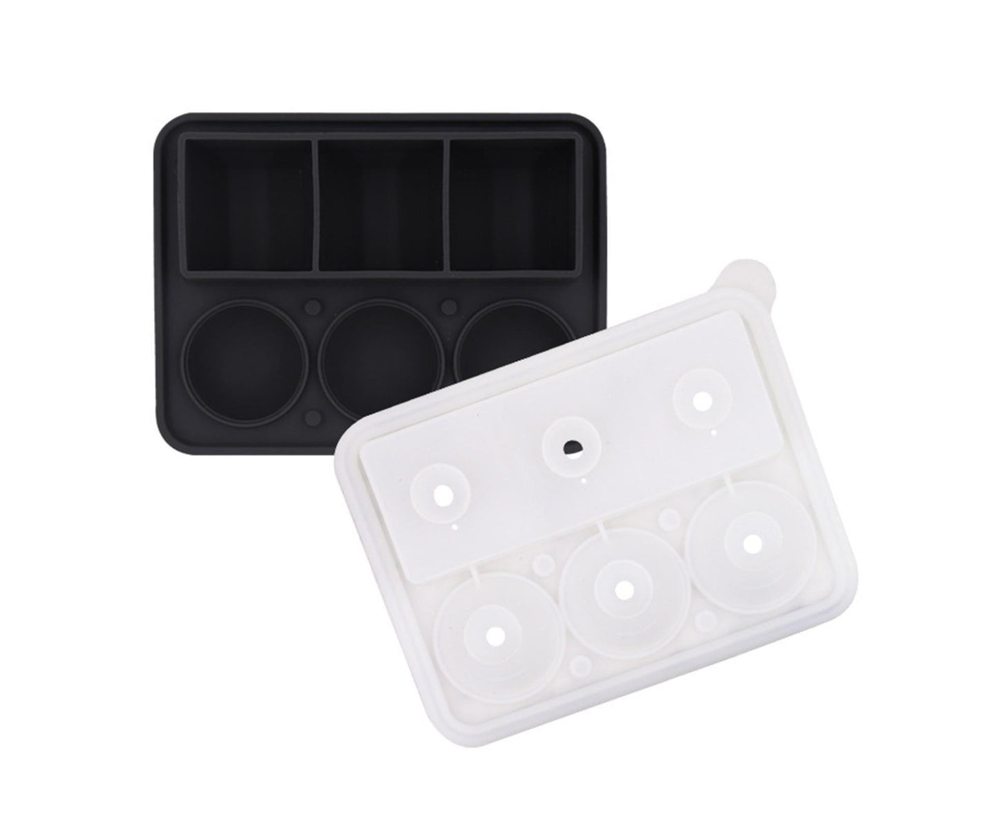 Ice Cube Mold Food Grade Quick Release Silicone Funnel Design Ice Ball Mold for Whiskey-Black V1263-JX-552