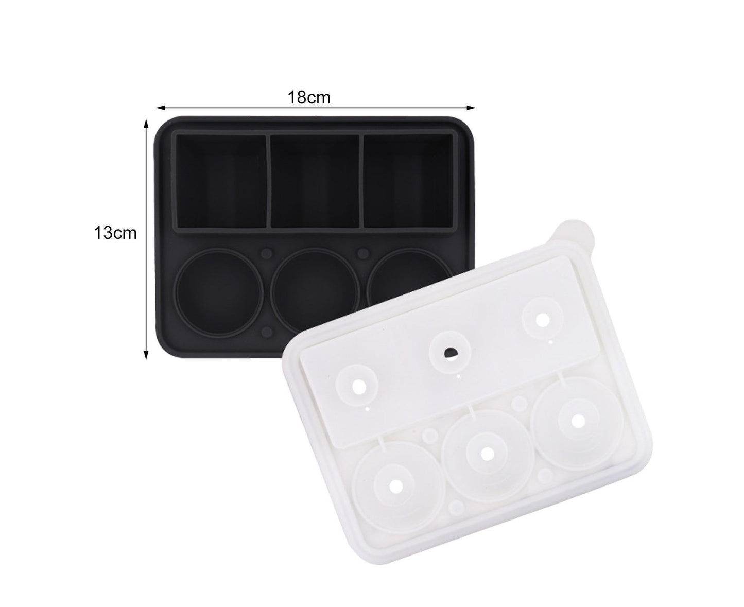 Ice Cube Mold Food Grade Quick Release Silicone Funnel Design Ice Ball Mold for Whiskey-Black V1263-JX-552