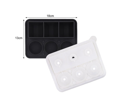Ice Cube Mold Food Grade Quick Release Silicone Funnel Design Ice Ball Mold for Whiskey-Black V1263-JX-552