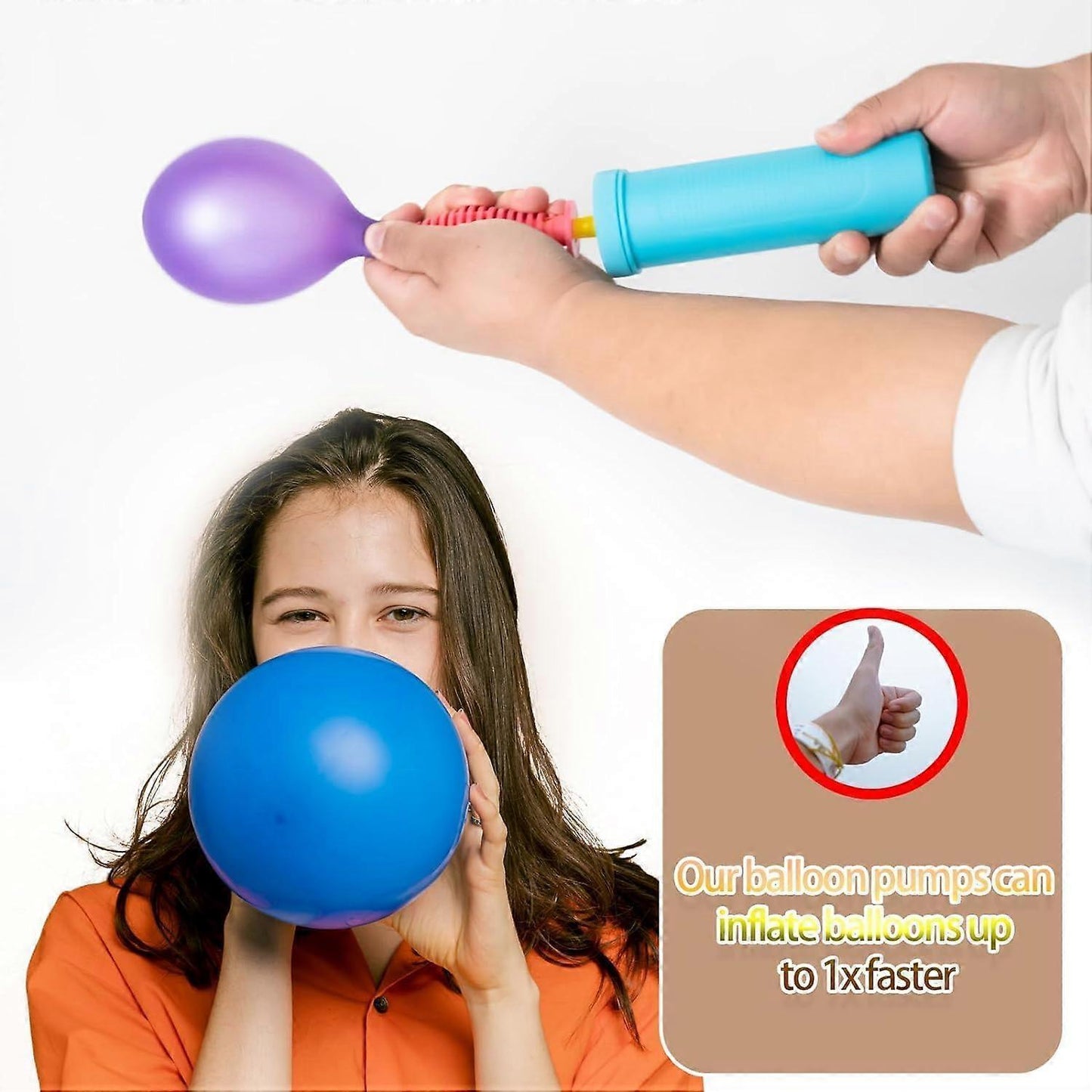 2pcs Manual Balloon Pump Hand Air Pump Random Color for Party Balloons V1263-JX-5520