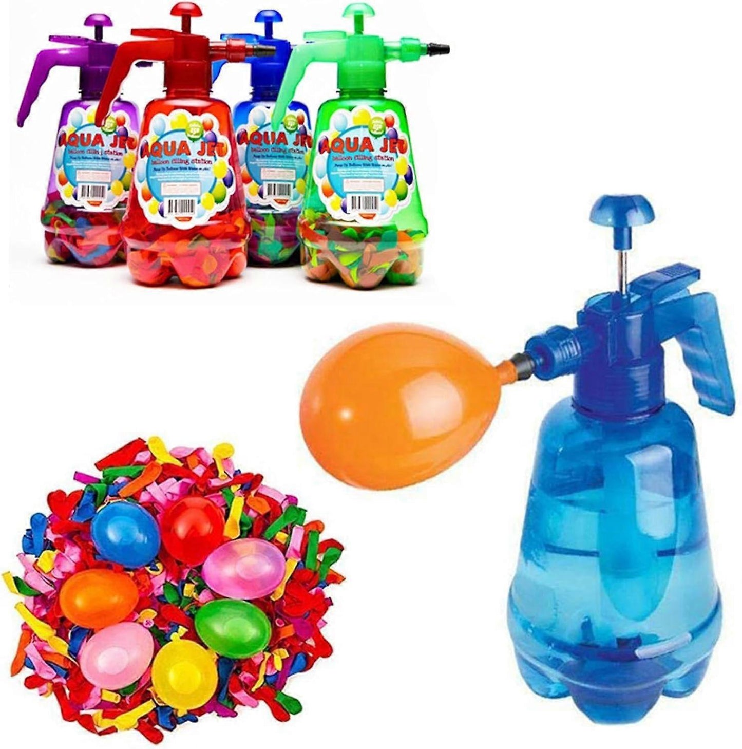 Water Balloon Pump 1.5L Hand Air & Water Pump with 500 Balloons V1263-JX-5521