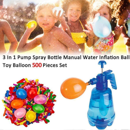 Water Balloon Pump with 500 Balloons Hand Filler for Outdoor Play V1263-JX-5530