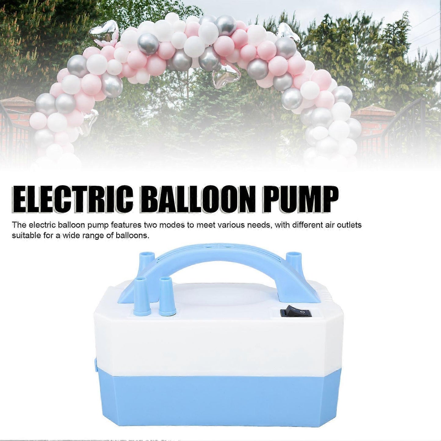 Electric Balloon Pump 220-240V Portable Dual Nozzle Blower for Party Balloons V1263-JX-5532
